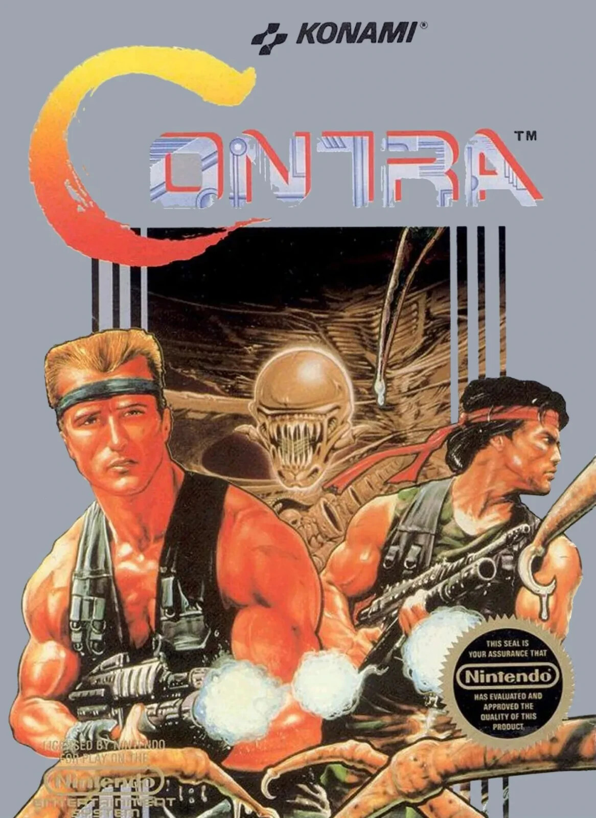 Nintendo Classic Art - Contra Video Game Cover Poster 11x15