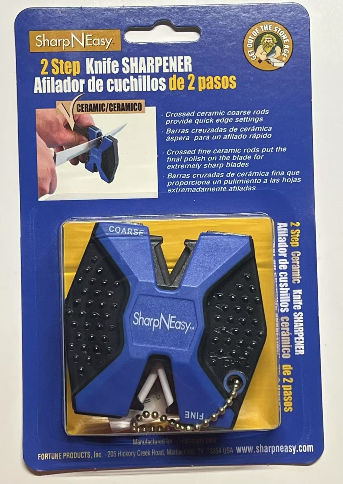 1 Pc AccuSharp Sharp-N-Easy Blue / Black 2-Step Knife Sharpener.