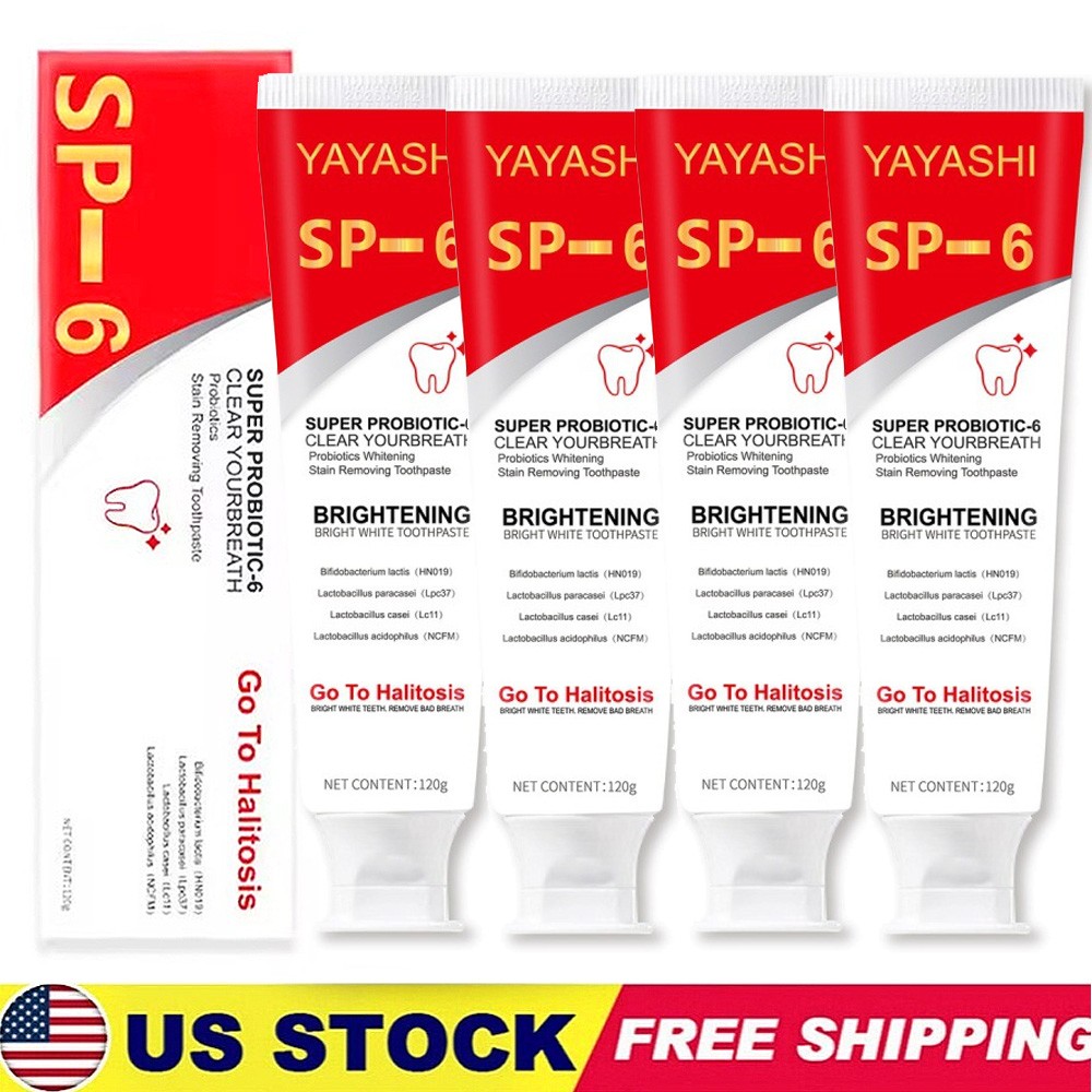 4Pcs Super Probiotic SP-6 Toothpaste, Probiotics Bright White Toothpaste, Sp 6