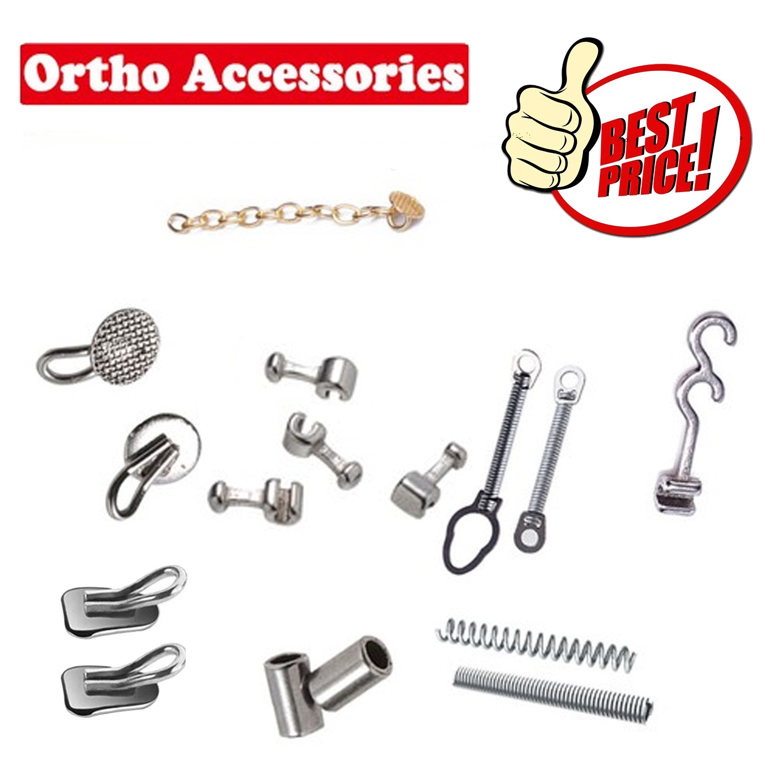 Dental Orthodontic Lingual Button Crimpable Mesh Base Hook Bondable Button Chain