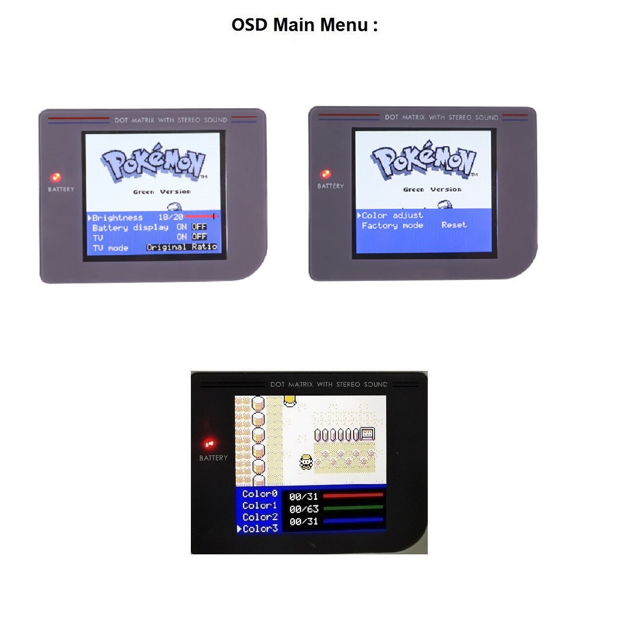 Full Size V5 TV Version OSD Menu Modern IPS Backlight LCD For Game Boy DMG GB