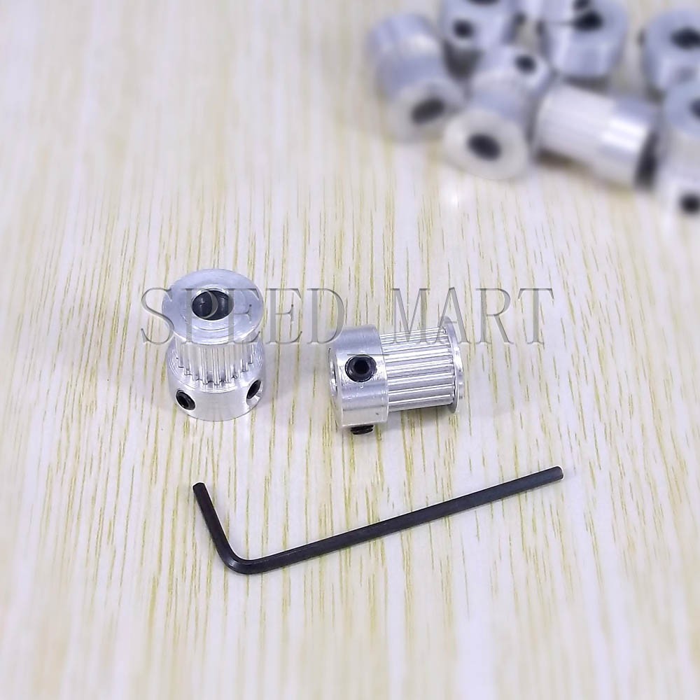 2 x MXL Type Aluminum Timing Belt Pulley 20 Teeth 6.35mm Bore for Stepper Motor