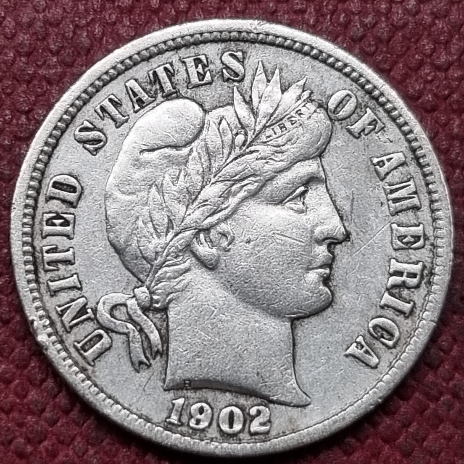 1902 Barber Dime 10c XF+ #98160
