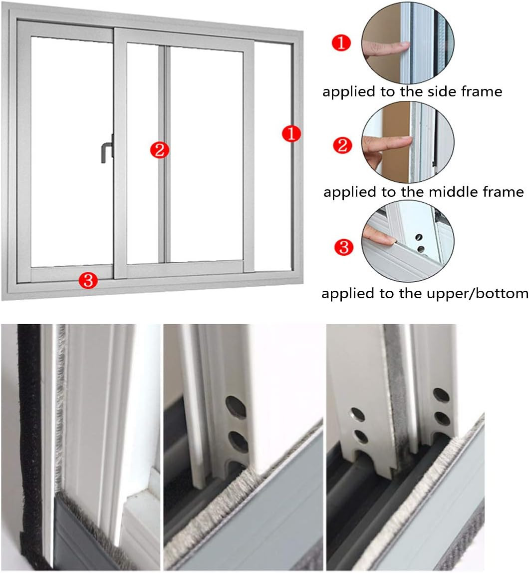 Felt Weather Stripping Door Seal Brush for Sliding Windows, Pile Self Adhesive W
