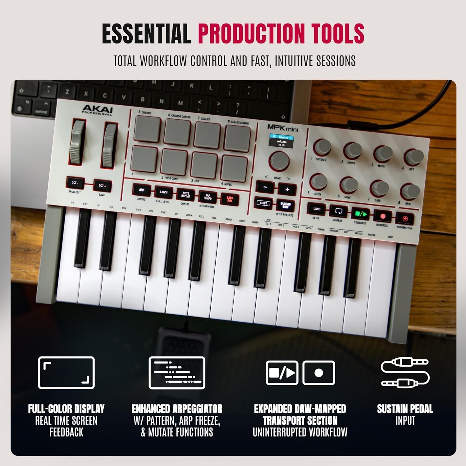Ultimate Portable MIDI Keyboard - MPK Mini IV with 25 Keys & Integrated Software