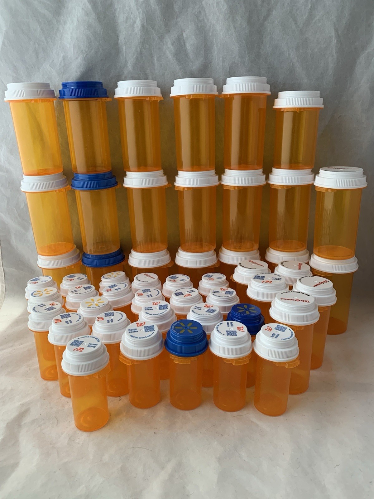 Lot/30 Prescription Medicine Pill Bottles 3 Sizes Rx Storage Crafts Hobby  T23-5