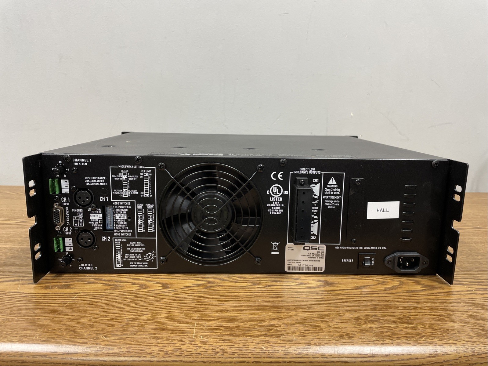 QSC ISA 280 Professional Amplifier