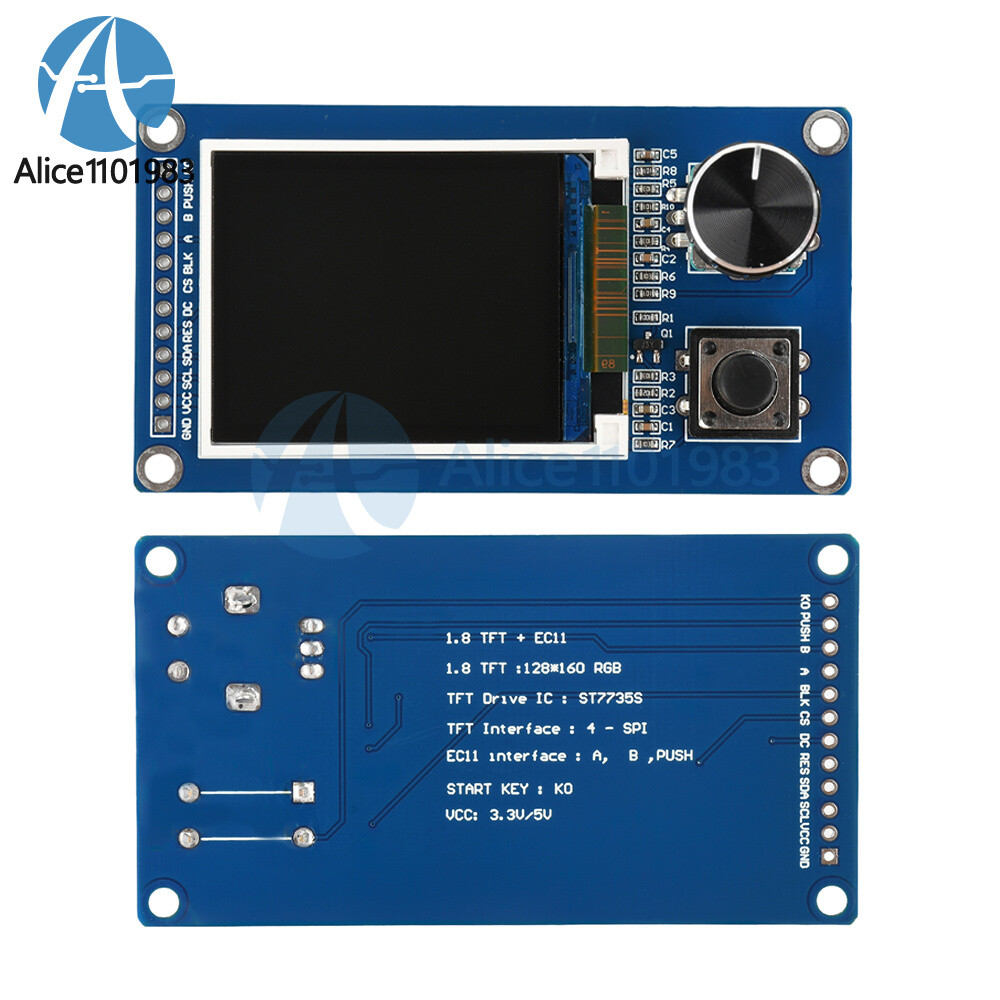 1.8/2.4inch LCD TFT Screen Display Module with EC11 Rotary Encoder SPI Interface