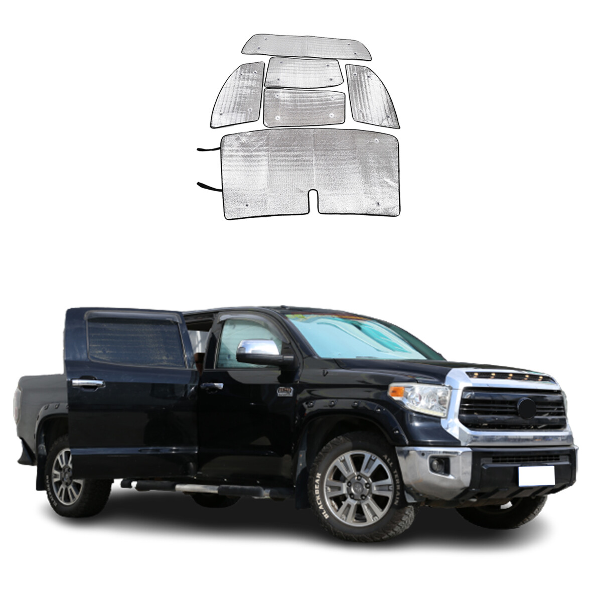6PCS Full Window Sunshade Sun Visor UV Block For Toyota Tundra 2007-2021