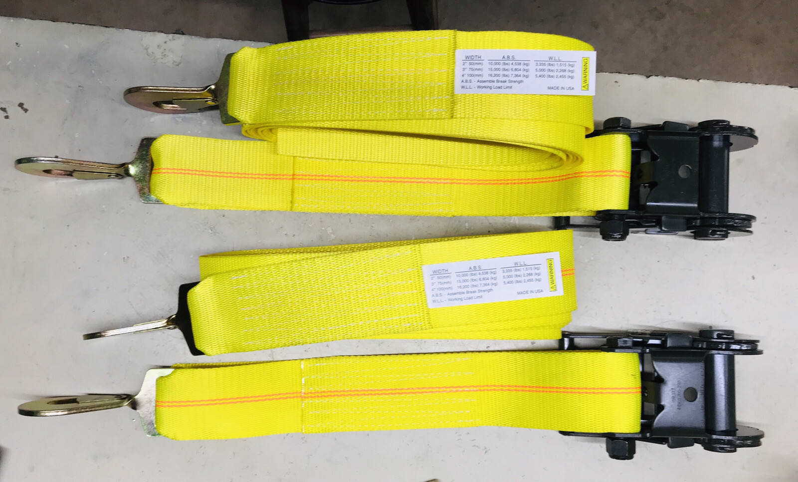 2 HEAVY DUTY MILITARY GRADE 20ft TIE DOWNS 3" RATCHETS  With Snap Hooks