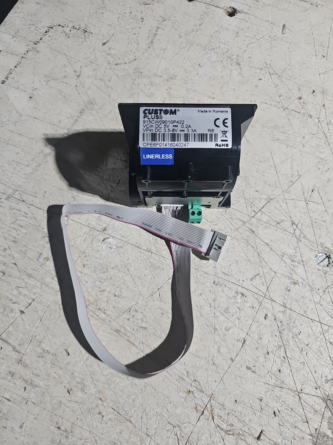 Custom Plus2 Thermal Printer 915CW09010O422 DC 5V 0.2A CPE6F01416040247.    #r54