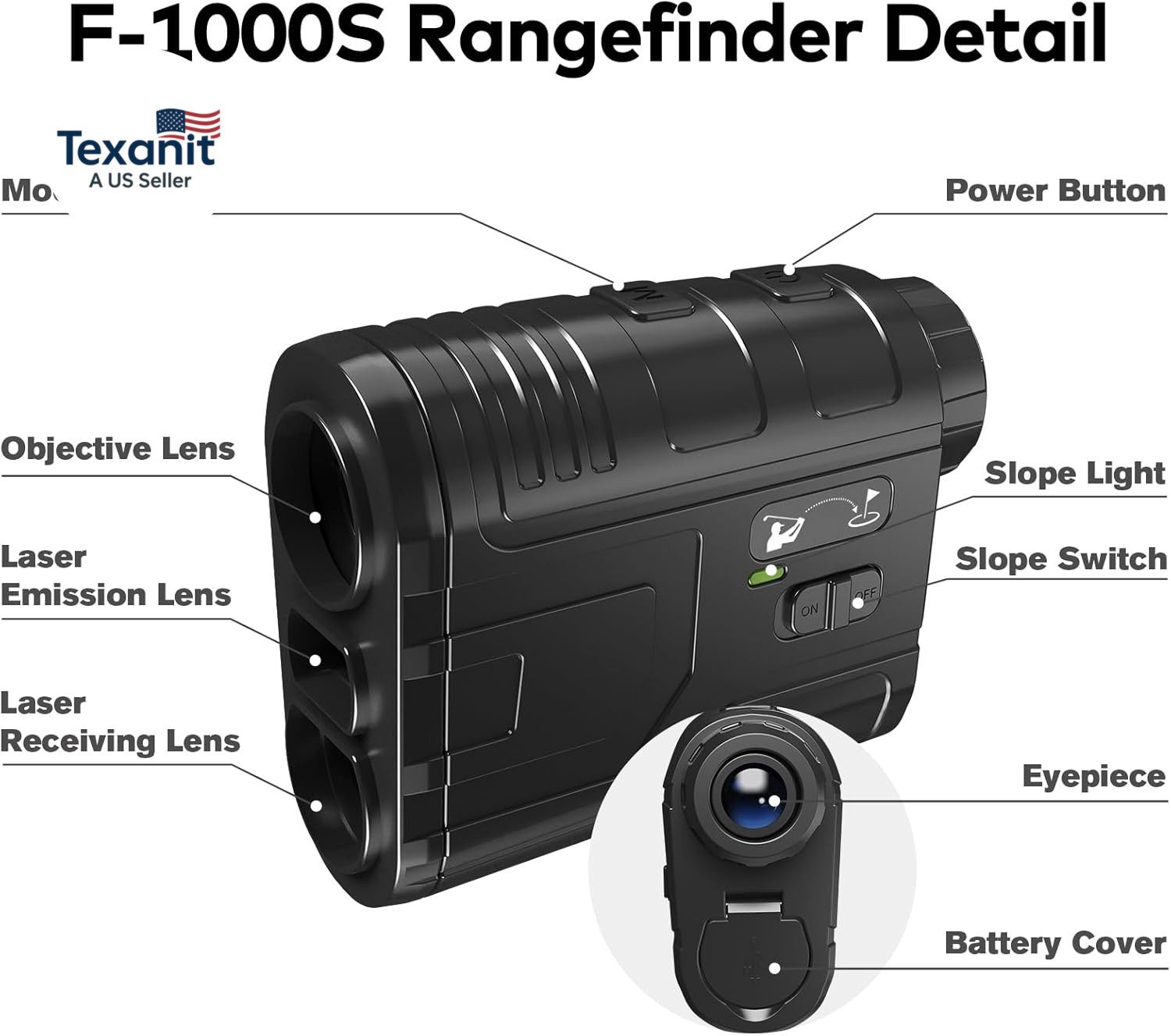 1200Yards Range Finder Golf with Slope, 7X Magnification Range Finder, Lightweig