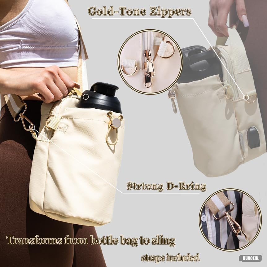 Waterproof Magnetic Gym Sling Bag with USB Port & Adjustable Strap