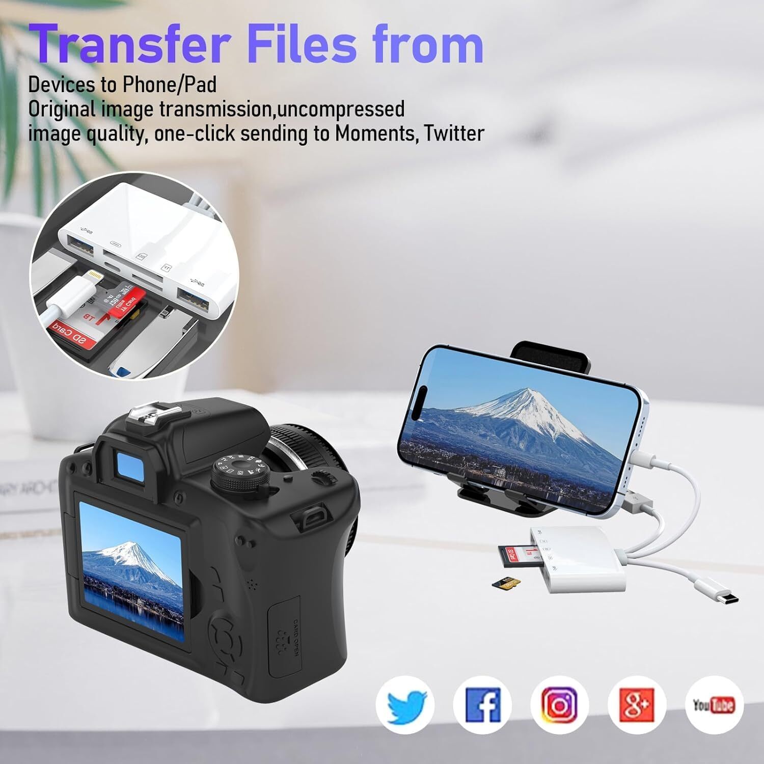5 in 1 Memory Card Reader USB 3.0 OTG Adapter SD Card Reader For iPhone/iPad New
