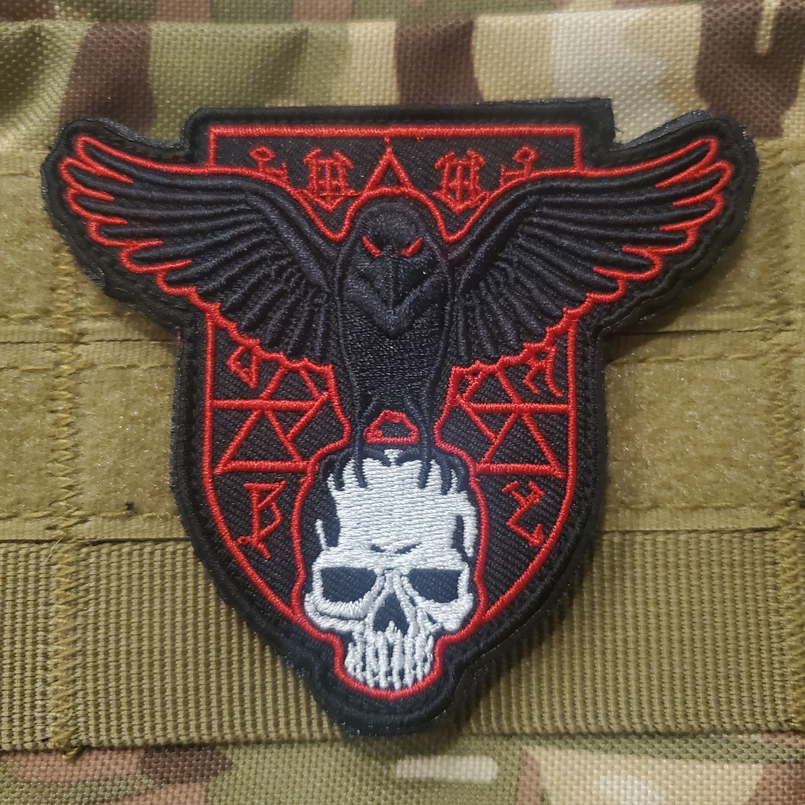 CROW SKULLL Sarcastic Tactical Morale Patch HOOK BACKING