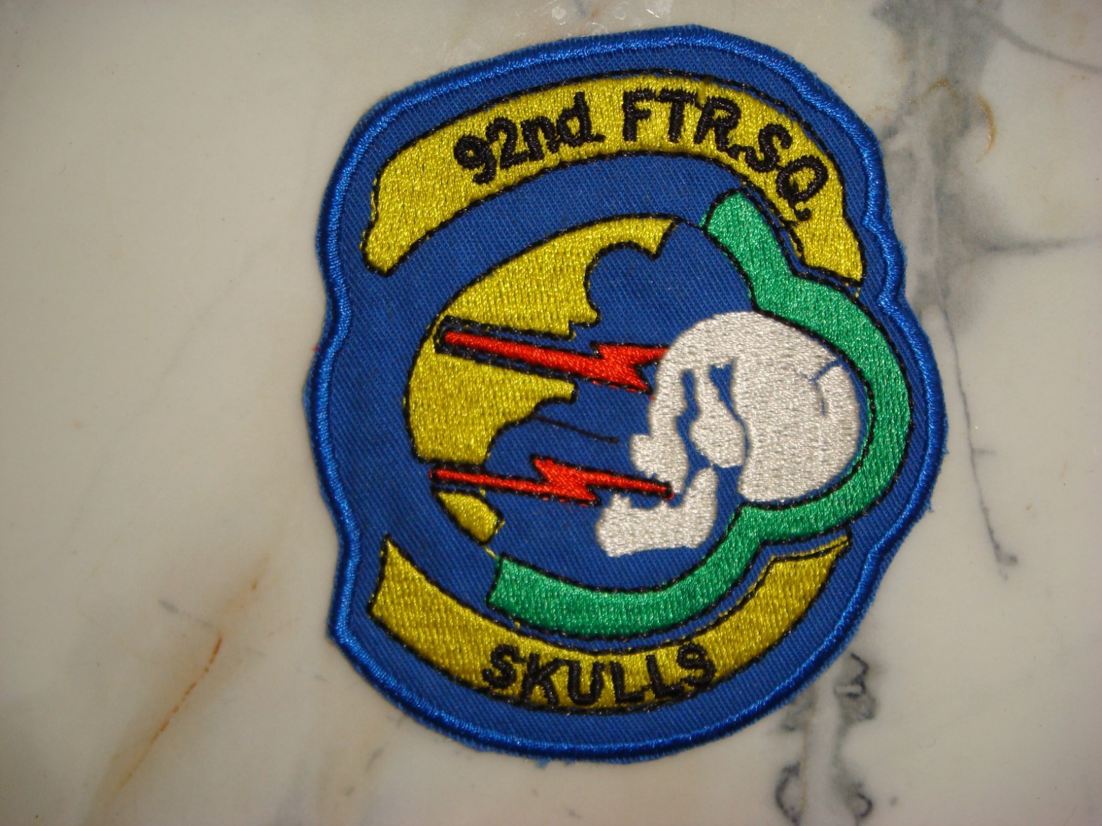 US 92nd FIGHTER SQUADRON SKULLS, VIETNAM WAR PATCH