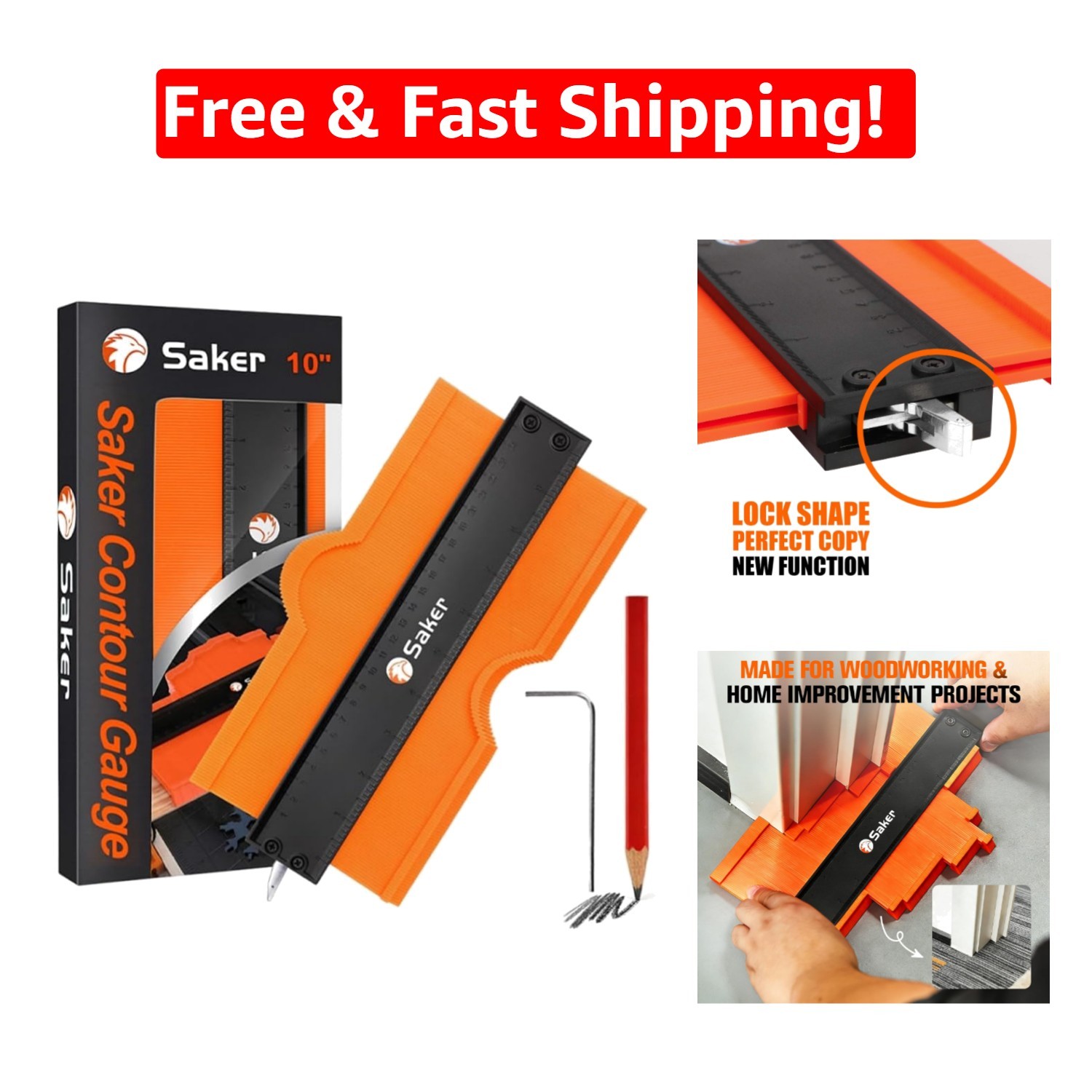 Lightweight 10 Inch Shape Duplicator with Lock - Essential for Perfect Tracing
