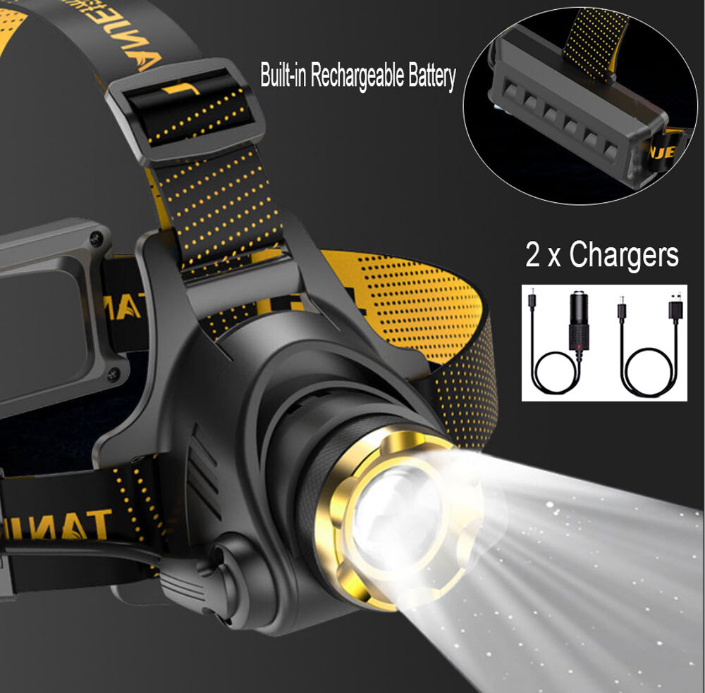 9900000LM Super Bright LED Headlamp Rechargeable Headlight Flashlight Head Torch