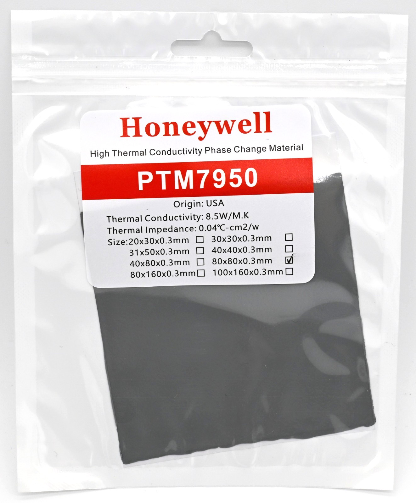 Honeywell PTM7950 80x80x0.3mm Phase Change Thermal Paste Laptop CPU Graphics