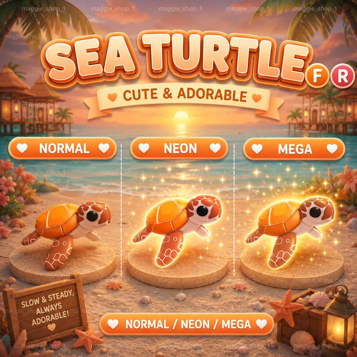Sea Turtle FR Normal/Neon /Mega ✨ Adopt From Me Today ✨ Top Picks