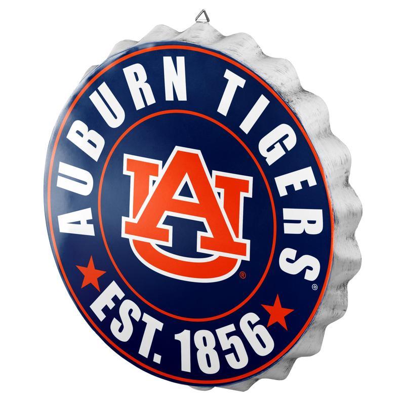 Auburn Tigers Bottle Cap Sign - Est 1856 - Room Bar Decor NEW 13.5"