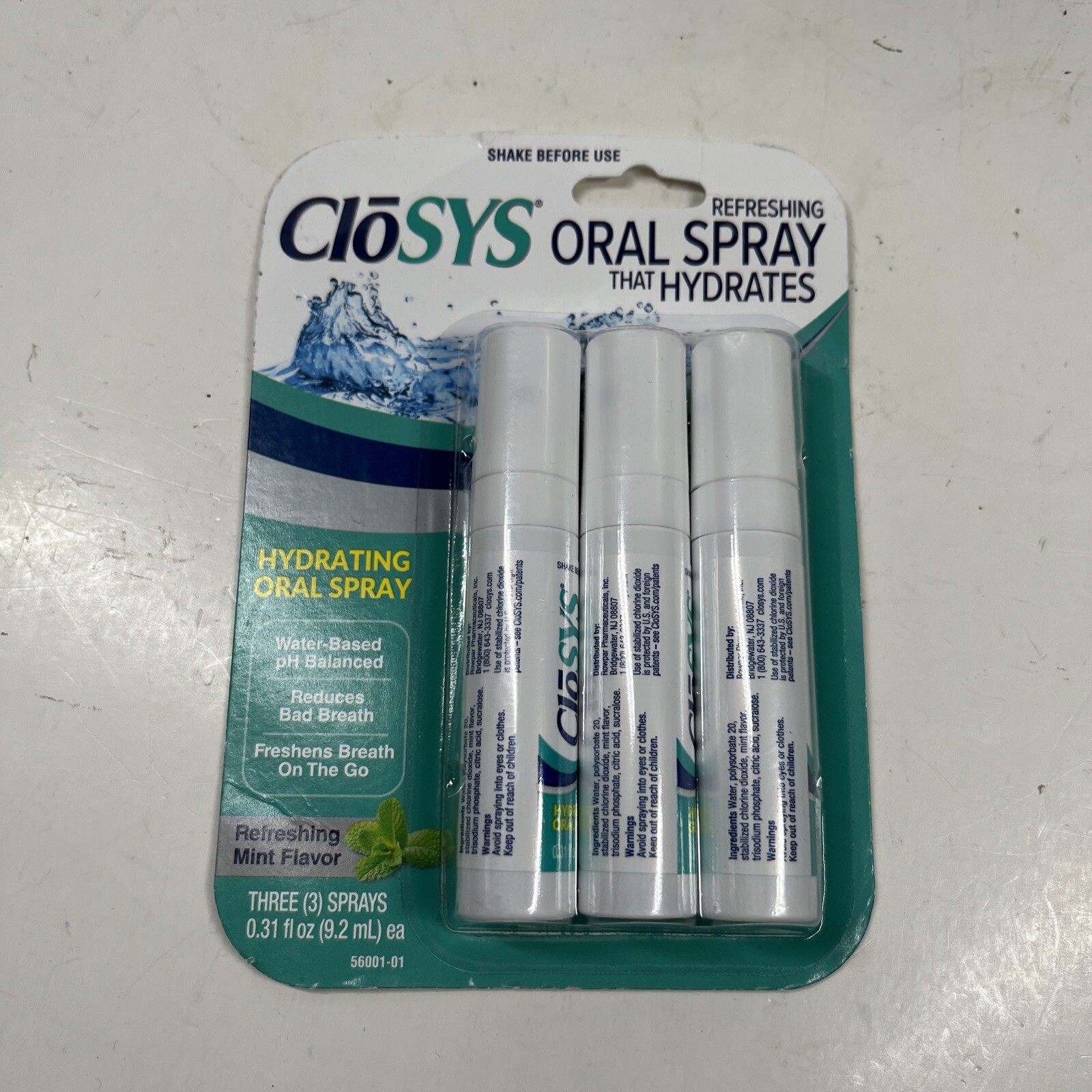 3pk CloSYS Oral Breath Spray Mint pH Balanced for Bad Breath 0.31oz 06/2026