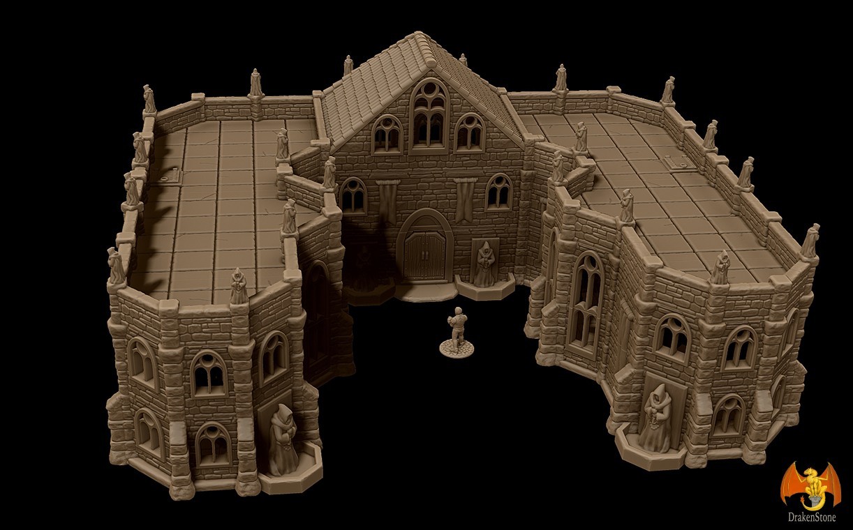 DrakenStone Great Library, painted, floors connected, tabletop terrain for RPGs
