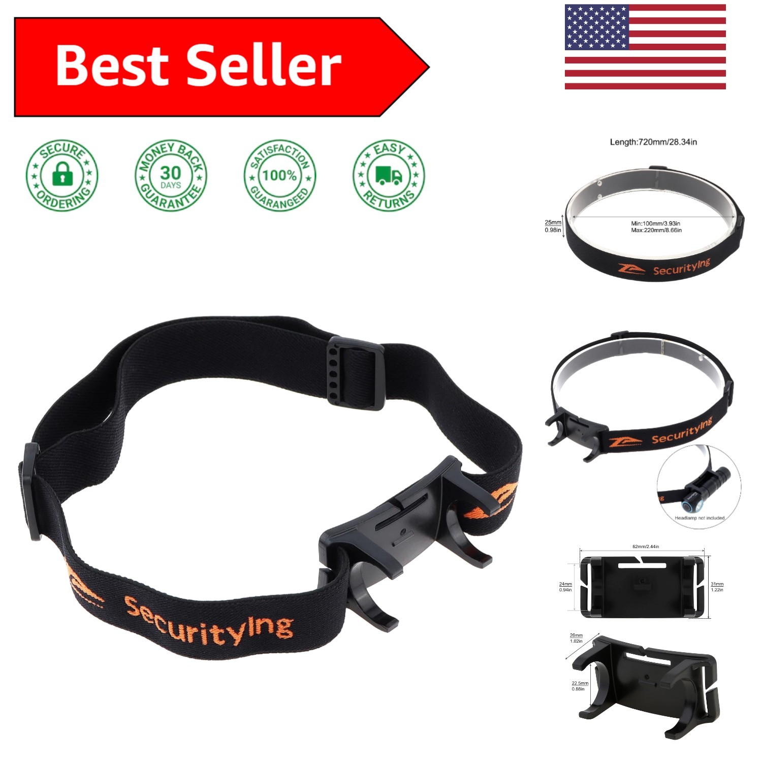 360° Adjustable Headlamp Strap with Comfortable Support for Night Adventures