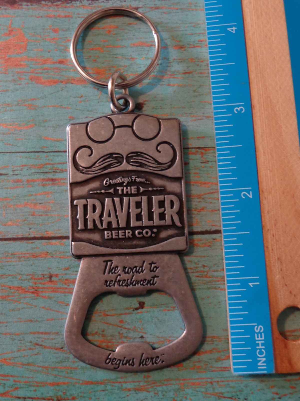 Metal Key Chain, Bottle Opener ~ Traveler Beer Co MICHIGAN ~ Road to Refreshment