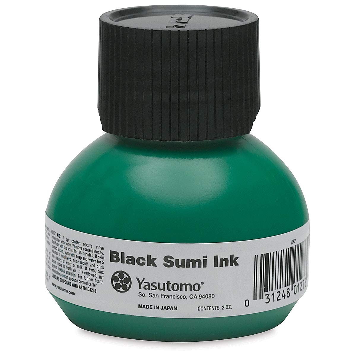 Yasutomo Liquid Sumi Ink Black 2oz Functional Standard Calligraphy Ink Bottle