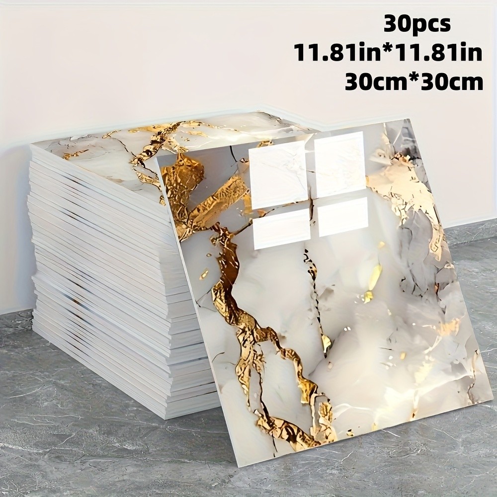 30PCS Marble Peel Stick Wallpaper Granite Wall Paper 11.81"x11.81" Self Adhesive