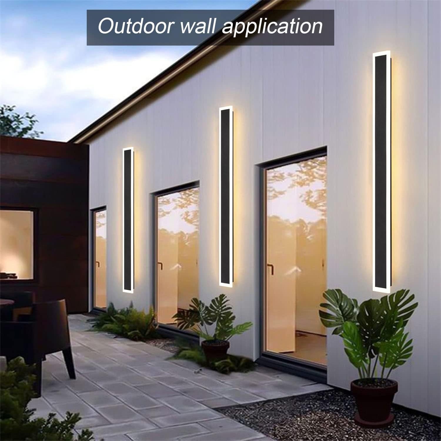 39 Inch Outdoor LED Wall Light 2 Pack Warm White