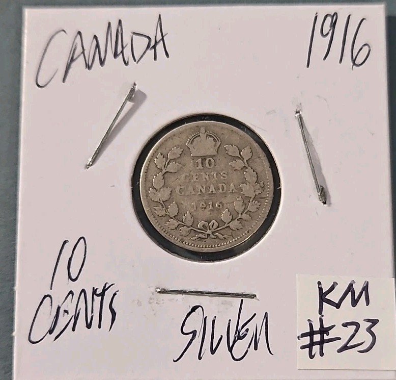 Canada 1916  Silver 10 cents (KM.#23)
