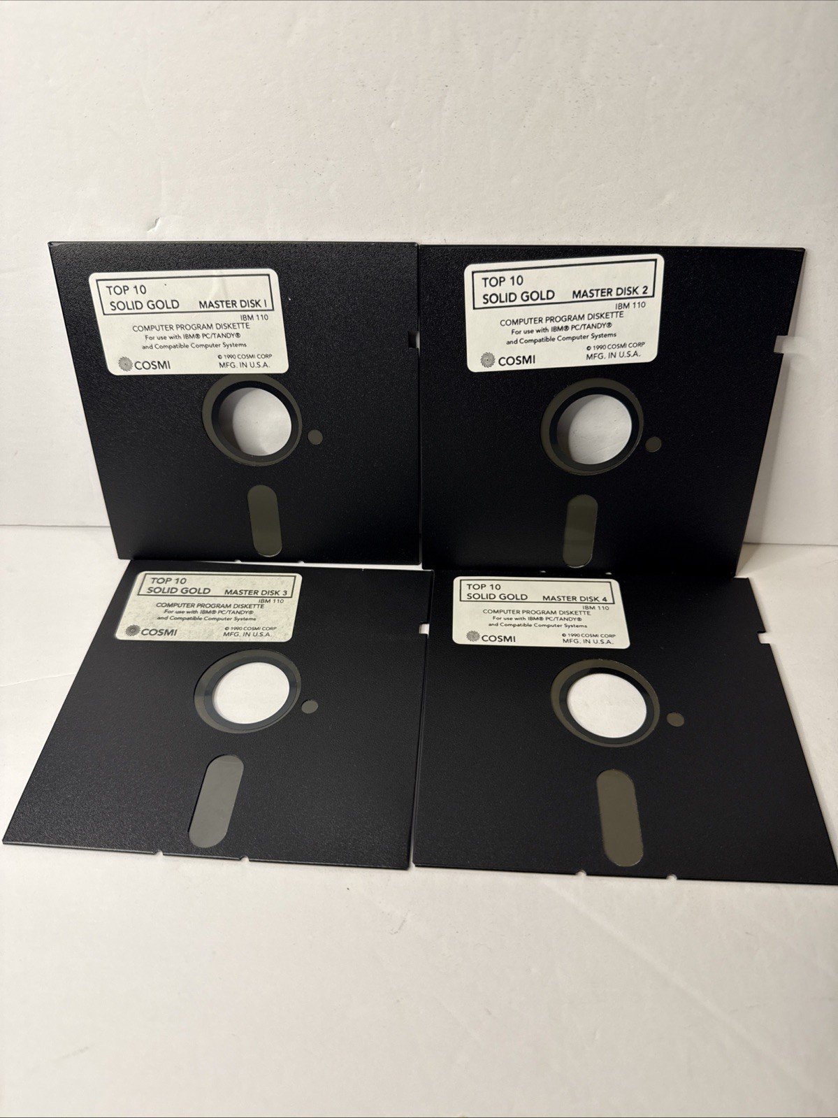 lot of 4 floppy disk top 10 solid gold Master Disk  I-4 1990 cosmi IBM PC/Tandy