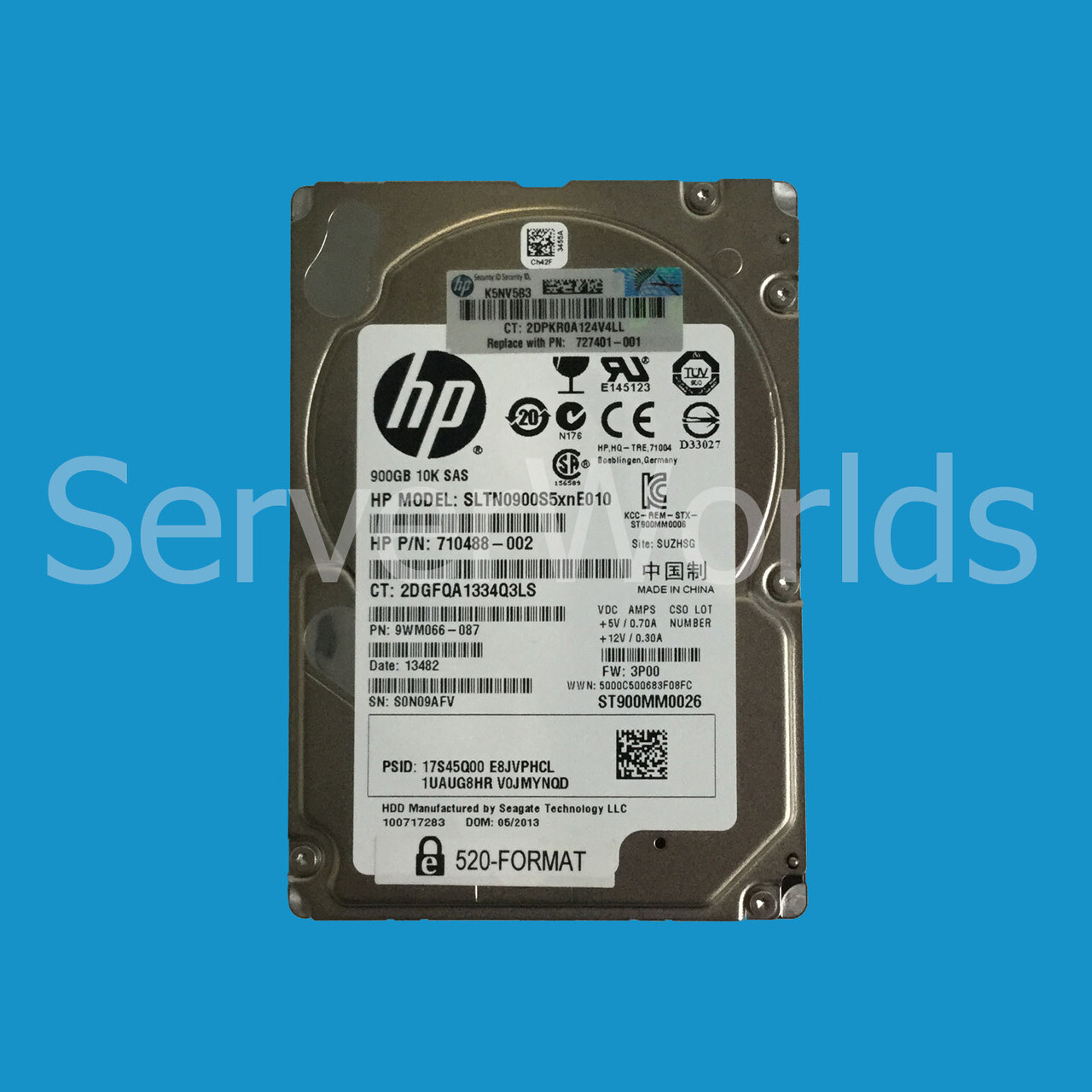 HP 3Par 727401-001 900GB 6G 10K SAS SFF NHP Drive 710488-002 ST900MM0026
