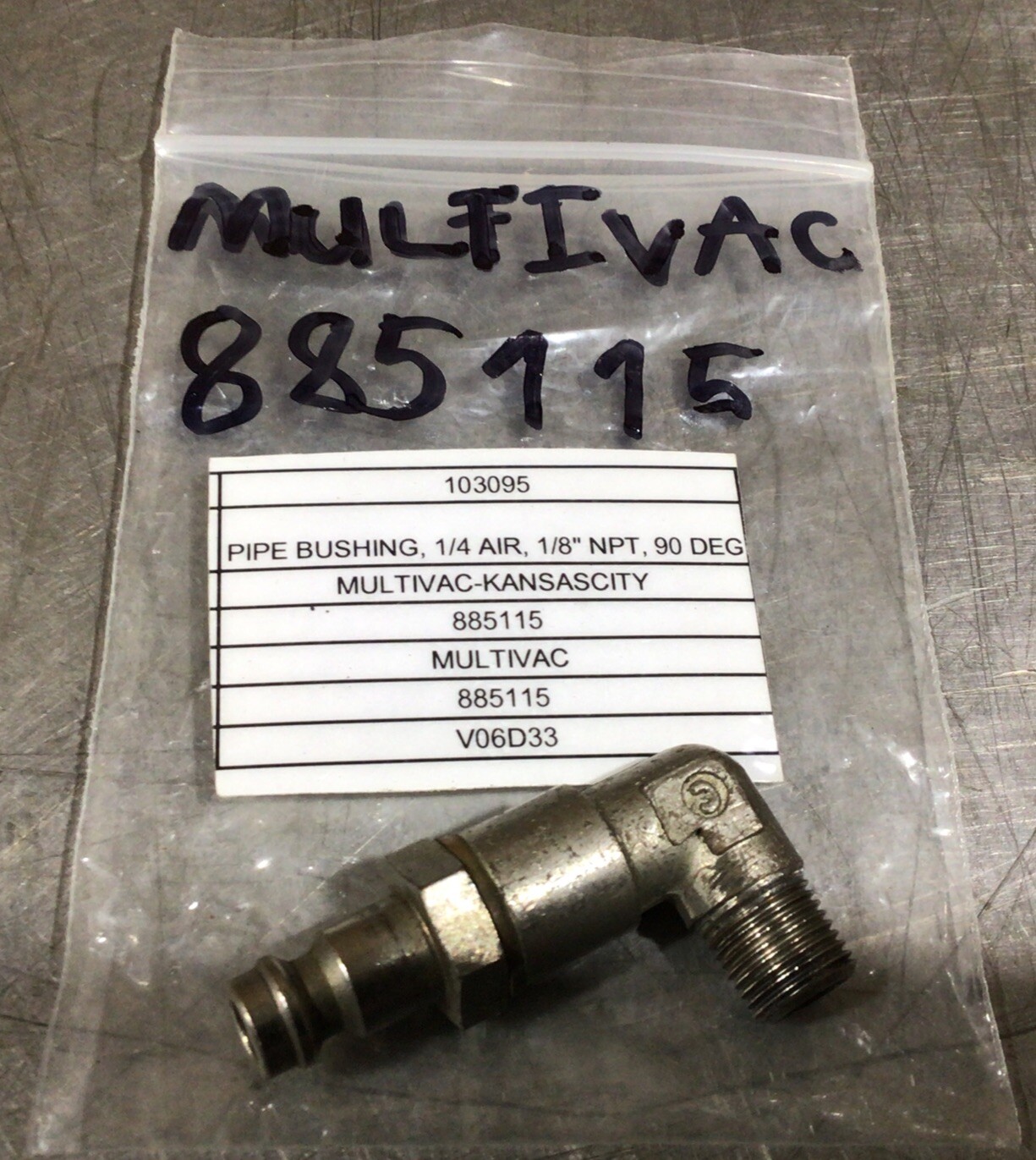 Multivac 885115 Pipe Bushing Nos Surplus
