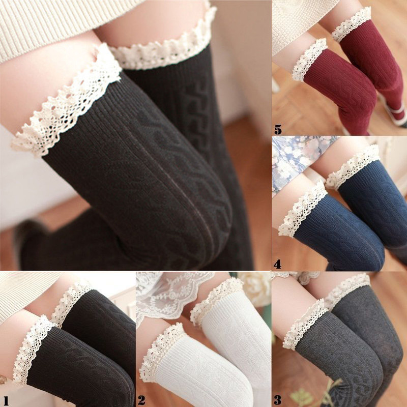 New Girls Ladies Women Thigh High Over the Knee Socks Long   Stockings Warm