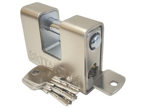 BRP74 [Armoured] High Security Padlock - [Anti Drill 74 mm Silver 5 Keys