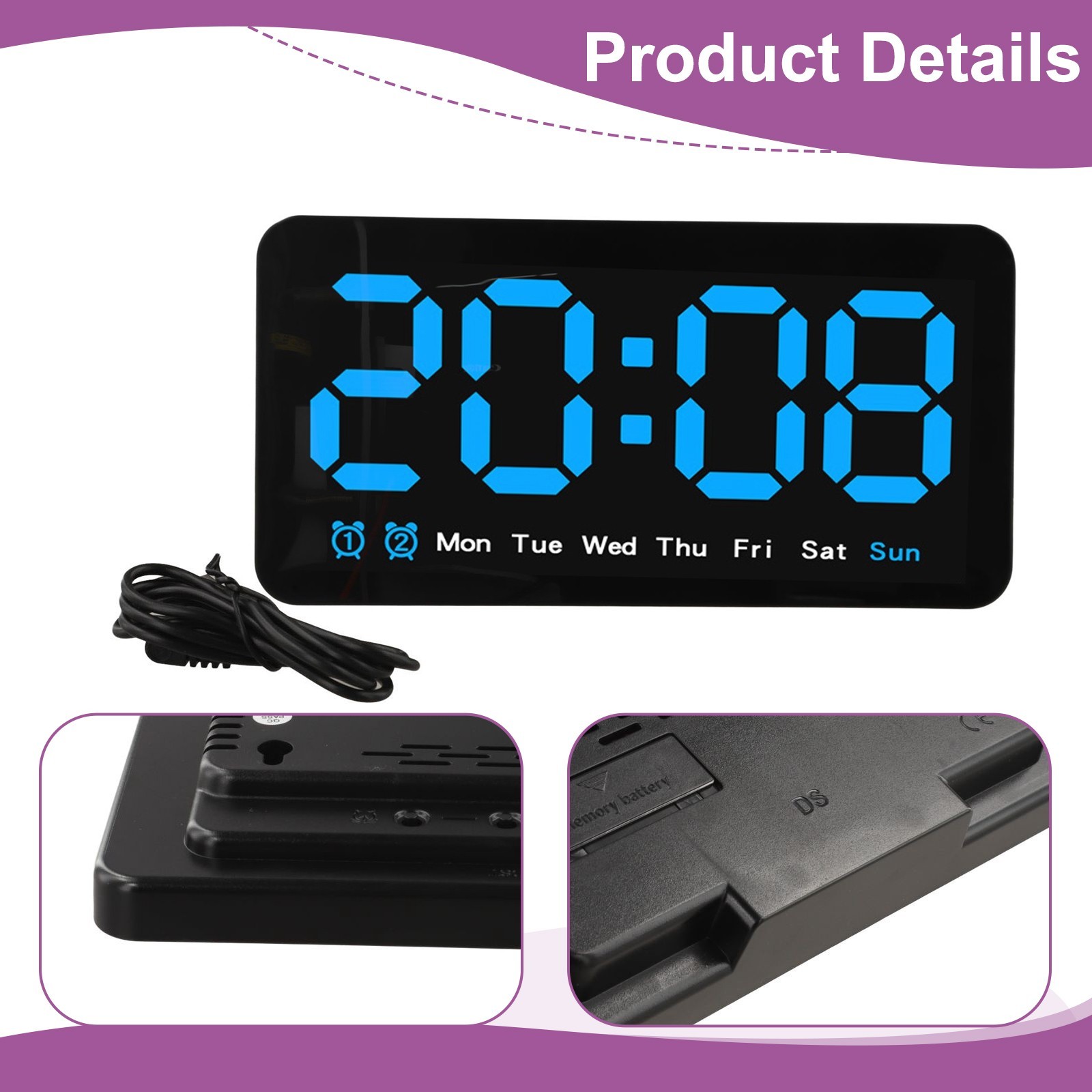 Dual Time Format Adjustable Brightness Customizable Environment Easy To Read
