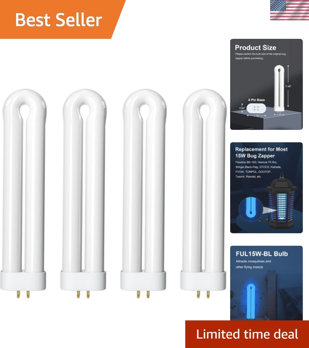 Bug Zapper Replacement Light Bulb for 15W Insect Attracting Lamp with 4-Pin B...