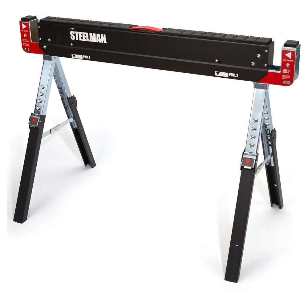 STEELMAN 67104-G Sawhorse,Work Table,42-9/64 in.,Steel 45ND40