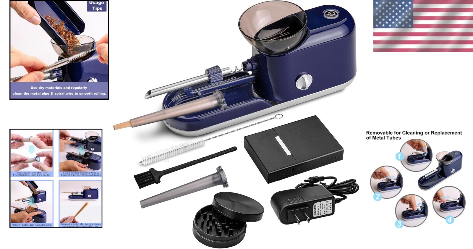 Mess-Free Pre Roll Machines: Electric Grinder & Aluminum Case for Easy Rolling