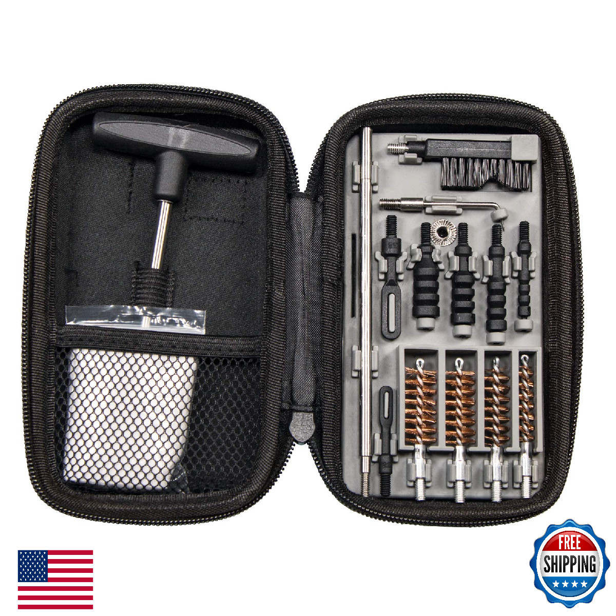 Tipton Compact Pistol Cleaning Kit .22-.45 Cal: 9mm 10mm .357 .38 .40 .45