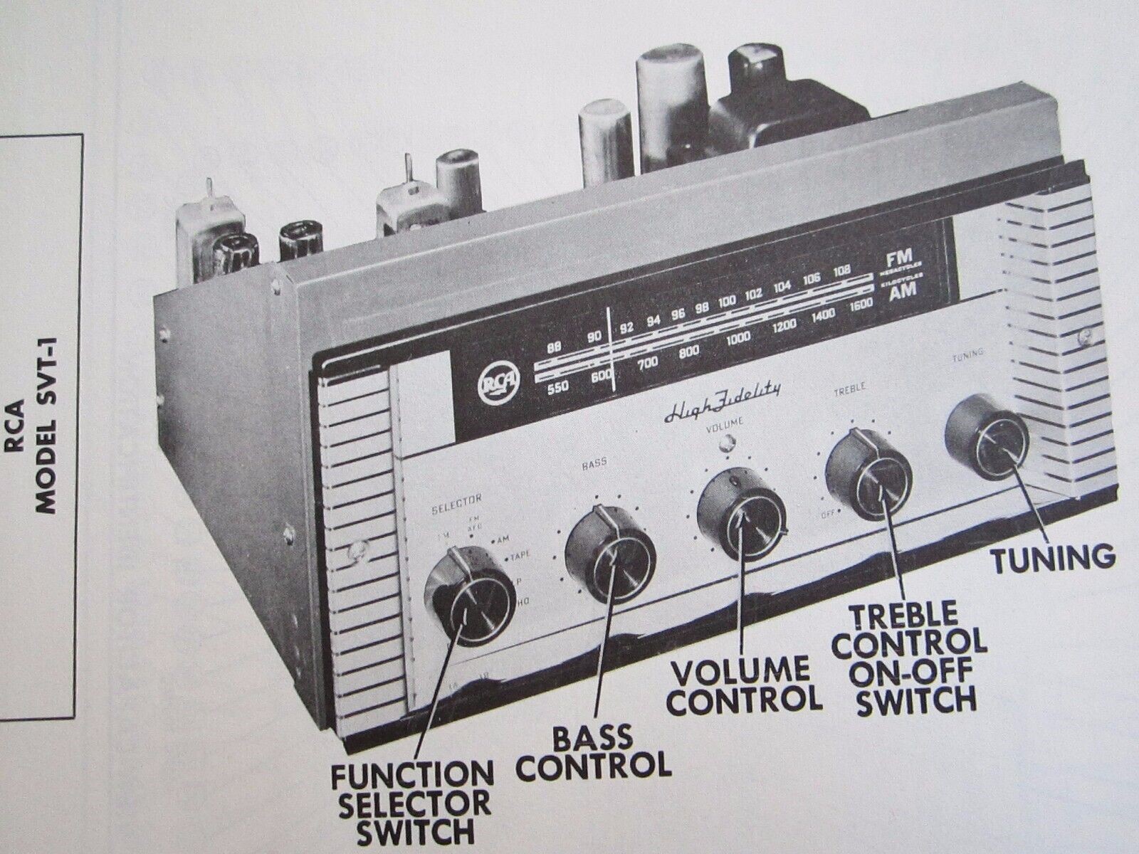RCA SVT-1 TUNER RADIO RECEIVER PHOTOFACT