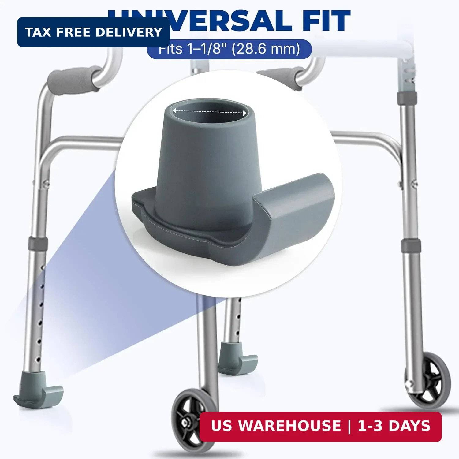Walker Ski Glides Folding Walker Feet Skids Sliders 4 Pack Gray