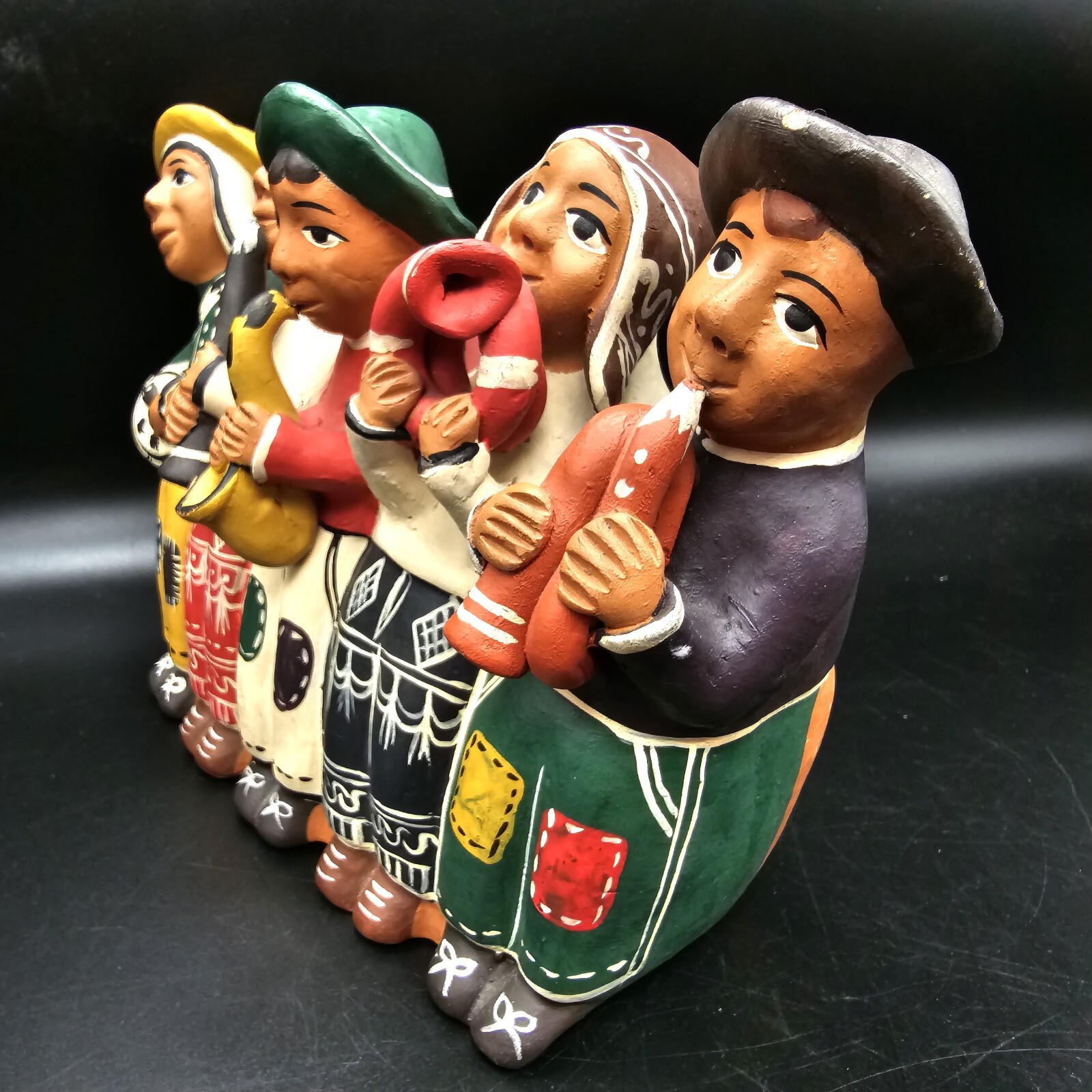 Peru Clay Flute Musician's Folk Art