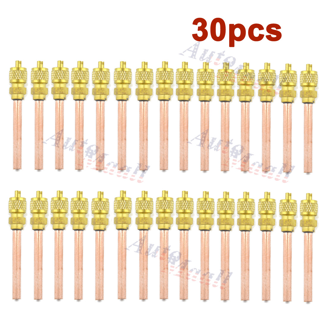 30x HVAC AC Schrader Valve 1/4" SAE * 1/4" OD * 2.75" Stem Core Remover Cap Tube