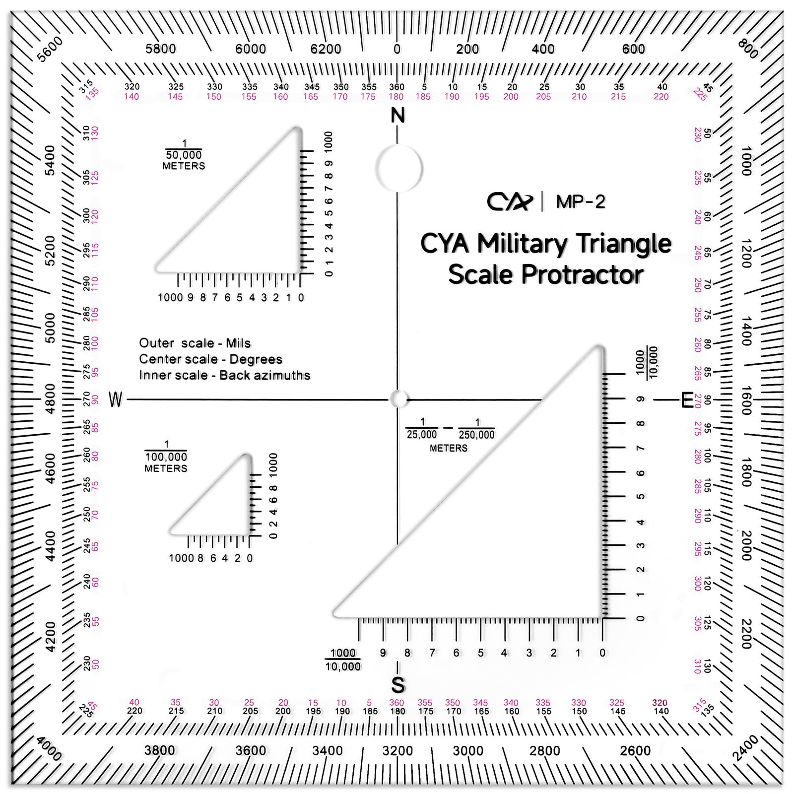 5 Inch Military Map Protractor Military Style Utm/mgrs Coordinate Scale Map P...