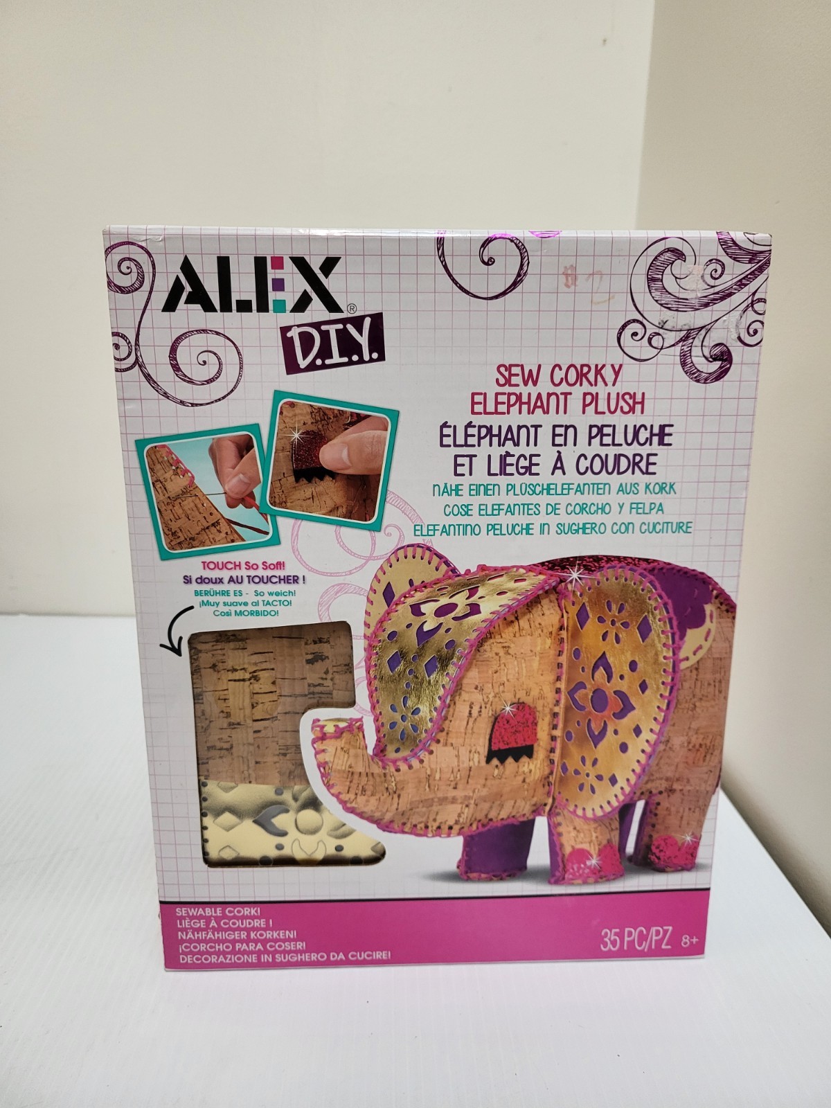 Alex D.I.Y. Sew Corky Elephant Plush - Kids' Arts & Craft Kit With 35 Pieces