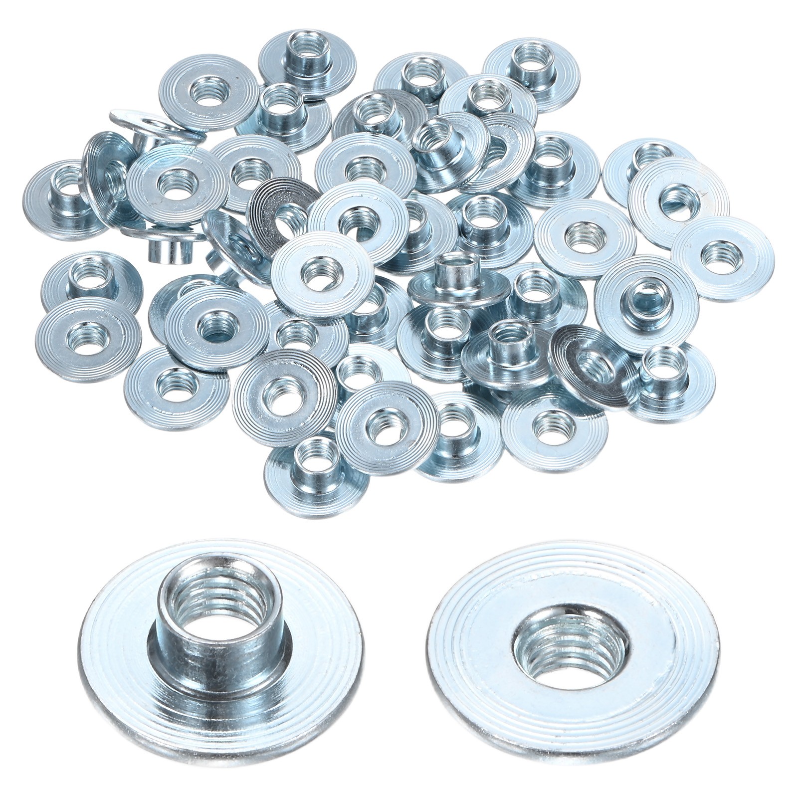50-Pack M6x6mm T-Nuts Carbon Steel Tee Nut Round Base Weld Nuts Silver